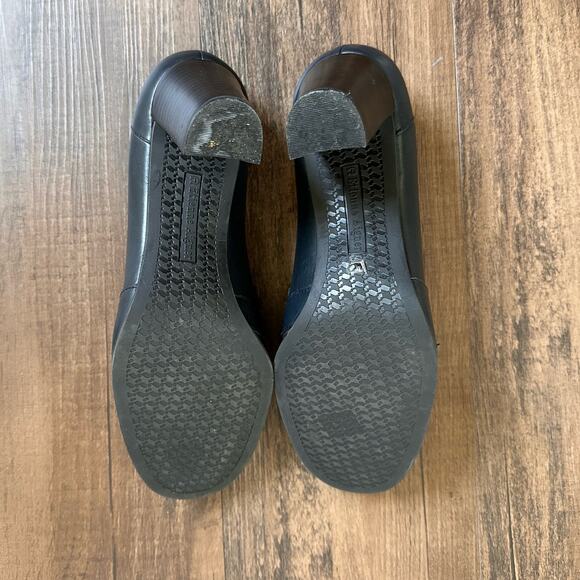 Vintage 90s/Y2K Blue Leather Loafer Pumps size 7 - Picture 8 of 8